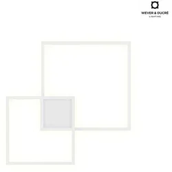 Wever & Ducré LED Design-Aufbauleuchte VENN 1.0, eckig, indirekt (up), dimmbar, 42W 2700K, mattweiß / opal WEV-149184W2