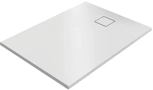 Duschwanne Hüppe EasyFlat 1600 x 52 x 1000 mm, Mineralguss, Ablauf kurze Seite, weiß matt - EF0219083