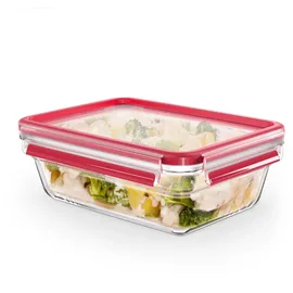 Emsa Frischhaltedose rechteckig rot 16,6 cm x 22,7 cm 1,3 l 4-teiliges Set
