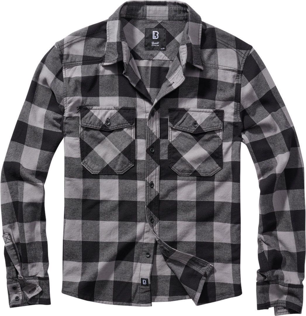 Brandit Check Shirt, zwart-grijs, XL