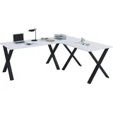 VCM my office Lona Schreibtisch weiß rechteckig, X-Fuß-Gestell schwarz 130,0 x 50,0 cm