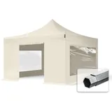 TOOLPORT 4x4m Aluminium Faltpavillon ALU Pavillon Partyzelt creme