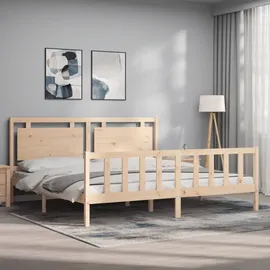 vidaXL Massivholzbett 180 x 200 cm Beige