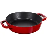 Staub Bratpfanne Schmorpfanne mit zwei Griffen, 26 cm, Gusseisen, mit mattSchwarzer Emaillierung im Inneren der Pfanne, für alle Herdarten inkl Induktion & Backofen, Kirschrot