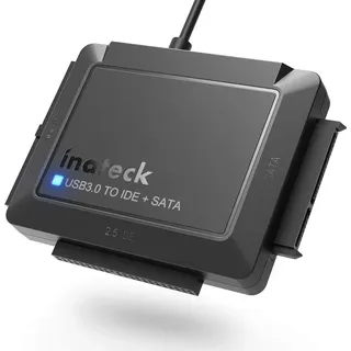 Inateck IDE SATA to USB 3.0 Adapter für 2.5/3.5 Zoll HDD/SSD Festplatten, mit 12V/2A Stromversorgung,
