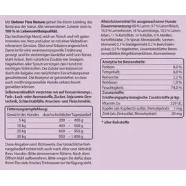 Dehner Fine Nature Hundefutter Nassfutter Lamm/Kartoffel 6 x 400 g