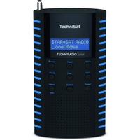 TechniSat TechniRadio Solar tragbares DAB Radio (DAB+, UKW, Kopfhöreranschluss, Aufladung über Solarpanel, IPX 5 spritzwassergeschützt) schwarz/blau