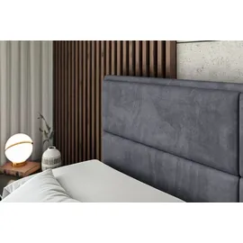 altdecor BOXBETT mit Matratze H3 und Lattenrost, - AURA - 160x200 Dunkelgrau