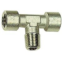 Riegler T-Stück, innen/außen/innen, G/R 1/2, SW 21, Messing vernickelt
