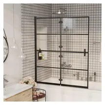 vidaXL Faltbare Duschkabine ESG 120x140 cm Schwarz