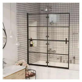 vidaXL Faltbare Duschkabine ESG 120x140 cm Schwarz