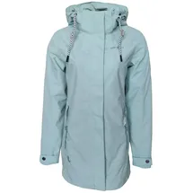 Dry Fashion Damen Funktionsmantel Leer mit abnehmbarer Kapuze - Taillierte Funktionsjacke wasserdicht und winddicht in Hellblau Größe 50 - 50