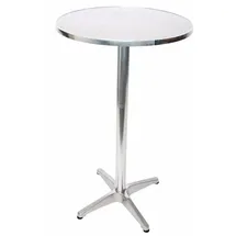 MCW Alu-Stehtisch höhenverstellbar 70/110 cm Ø 60 cm Silber