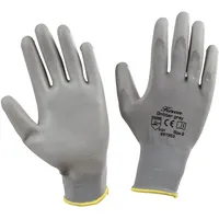 Kerbl 297354 PU-Handschuh Gnitter Grey Feinstrickhandschuh, Größe 10