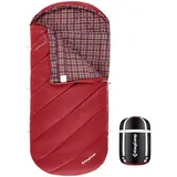 KingCamp Deckenschlafsack Freespace 250 Winter Schlafsack Breit Baumwolle -8°C wine red