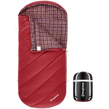 KingCamp Deckenschlafsack Freespace 250 Winter Schlafsack Breit Baumwolle -8°C wine red