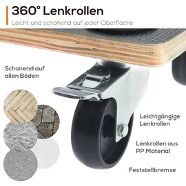 Tronitechnik Tronitechnik® Rollbrett Transportroller rutschfest 400 kg Tragfähigkeit,Möbel Transporthilfe Transport Rollbrettten