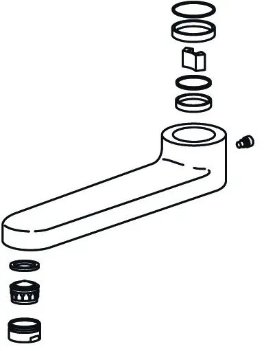 KWC Auslaufset DOMO Wand A300, chromeline,536887 536887