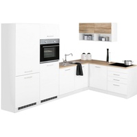 Held MÖBEL Winkelküche »Visby«, ohne E-Geräte, 300x180 cm, für Kühl/Gefrierkombi und Geschirrspüler weiß
