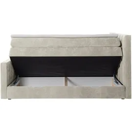 ks home concept Boxspringbetten mit Bettkasten VELTRA 160x200 Bonellfederkern Matratze, Hellgrau - Hellgrau