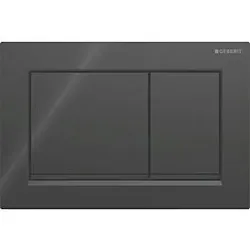 Geberit Omega Abdeckplatte 115080DW1 Platte/Taste schwarz, Streifen schwarz matt, für 2-Mengen-Spülung