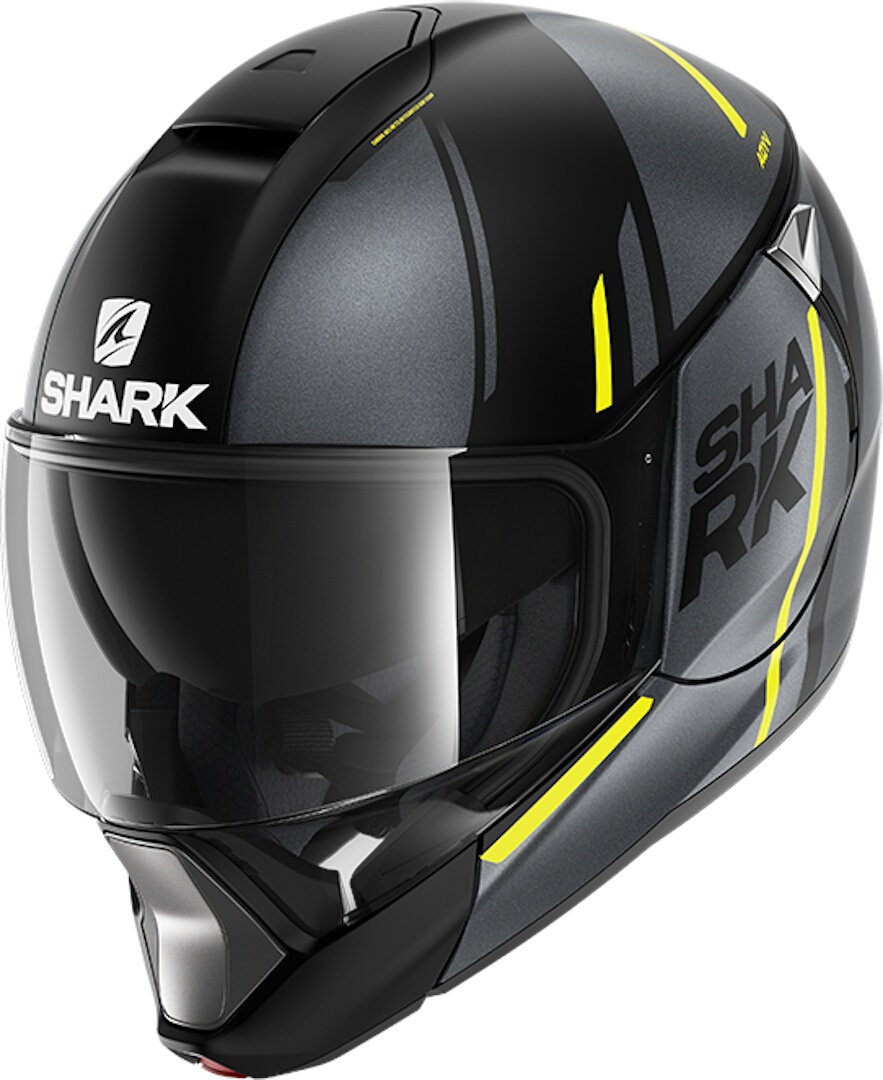 Shark Evojet Vyda Mat helm, zwart-geel, XS