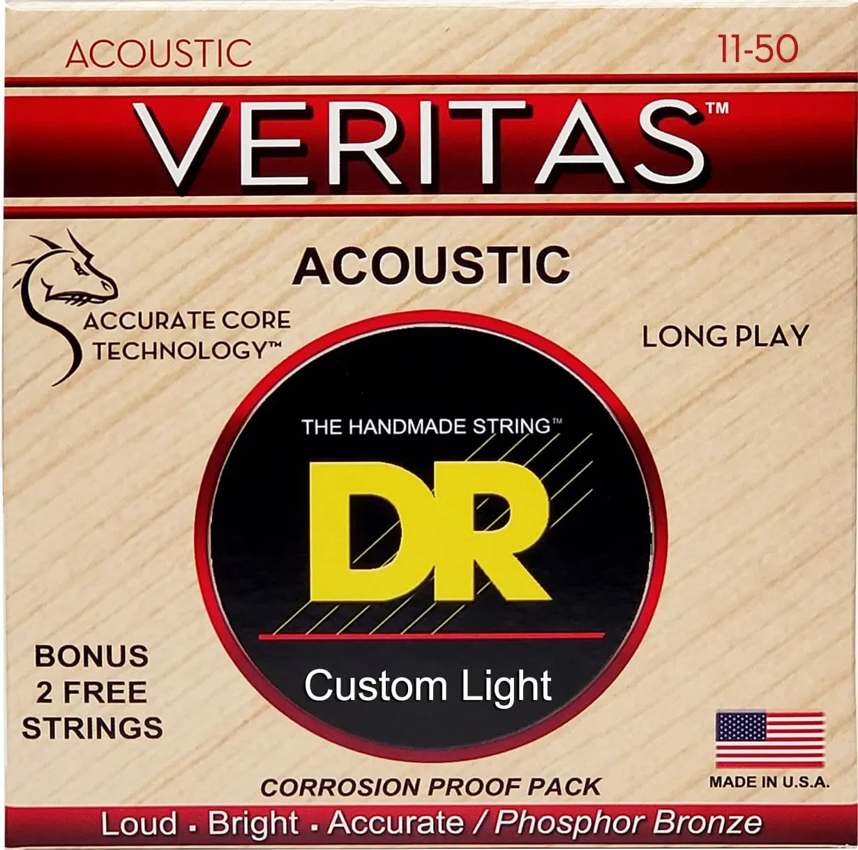 DR Strings Veritas Acoustic VTA-11 Custom Light 11-50