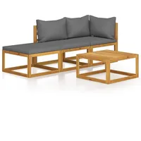 vidaXL Garten-Lounge-Set 4-tlg. grau/silber