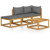 vidaXL Garten-Lounge-Set 4-tlg. grau/silber