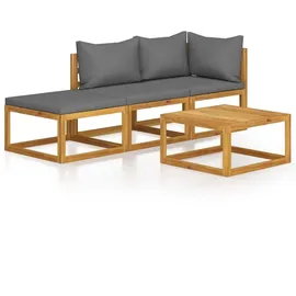 vidaXL Garten-Lounge-Set 4-tlg. grau/silber