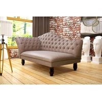 JVmoebel Chaiselongue Taupe Chaiselongue Chesterfield luxus Design Ottomane Neu, Made in Europe beige