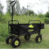 Trutzholm | | Bollerwagen faltbar mit Vollgummi Rädern, Hecktasche und Teleskopgriff schwar...