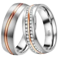 DOOSTI Trauring Schmuck Geschenk Edelstahl Trauring Ehering Partnerring LIEBE, wahlweise mit oder ohne Zirkonia goldfarben|silberfarben 54