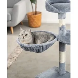 LIONTO Liegemulde für Kratzbäume, Liegefläche mit stabilem Metallrahmen & 15 cm Tiefe, hellgrau