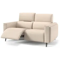 Sofanella 2-Sitzer Leder, Relaxsofa, Designsofa, Designer Couch, Italienisches Sofa, 2er Sofa beige