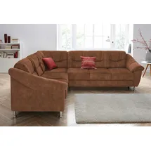 sit&more Ecksofa Mikrofaser 2-Sitzer Braun
