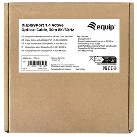Equip DisplayPort-Kabel 30 m Schwarz