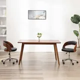 vidaXL Esszimmerstuhl Drehbar Kunstleder Schwarz