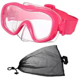PATIKIL Schwimmbrille Mit Nasenabdeckung Silikon Schnorchelmaske Schnorcheltauchausrüstung Anti-Beschlag Klare Tauchmaske Weite Sicht Keine Unschärfe Sicherheitsglas Für Erwachsene Pink