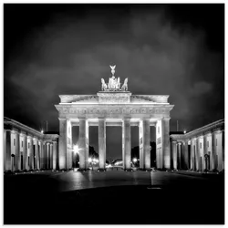 Glasbild ARTLAND "Berlin Brandenburger Tor I", schwarz (farbe bild(er): schwarz), B:50cm H:50cm, Bilder, in verschiedenen Größen