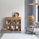 Tikamoon Kinderbücherregal Miho 110 x 120 cm Eiche geölt beige