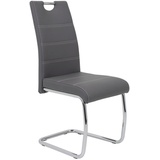 Hela 4er Set Hela Freischwinger Flora Lederoptik Grau