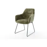 DeLife Polsterstuhl Pejo-Flex Chenille Olive schwarz