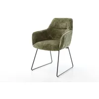 DeLife Polsterstuhl Pejo-Flex Chenille Olive schwarz