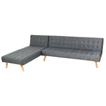 MCW MCW, Sofa K38 Ecksofa MCW-K38, Liegefläche links/rechts, Stoff/Textil Massivholz MVG-zertifiziert 256cm ~ dunkelgrau