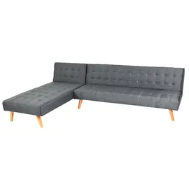 MCW MCW, Sofa K38 Ecksofa MCW-K38, Liegefläche links/rechts, Stoff/Textil Massivholz MVG-zertifiziert 256cm ~ dunkelgrau