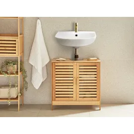 Beliani Waschbeckenunterschrank 60 x 60 x 30 cm Hellbraun