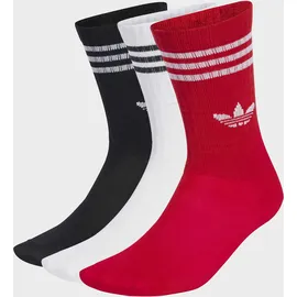 adidas Crew Socken 3er Pack Grau/Rot/Schwarz/Weiß 28-30