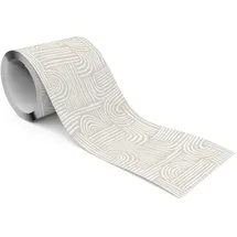 Muralo Tapetenbordüre Abstraktes Boho-Muster 10 cm 300 g Beige/Weiß 10x300