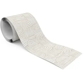 Muralo Tapetenbordüre Abstraktes Boho-Muster 10 cm 300 g Beige/Weiß 10x300